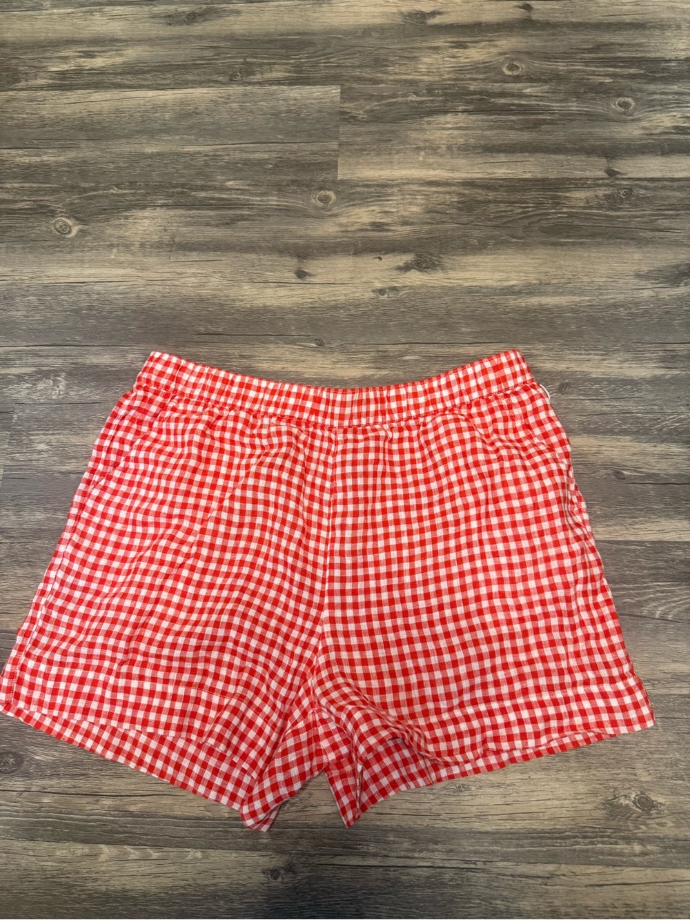 C&C California NWT Gingham Linen Women's Elastic Waist Shorts XL